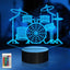 Set batería lámpara LED 3D 16 colores control remoto