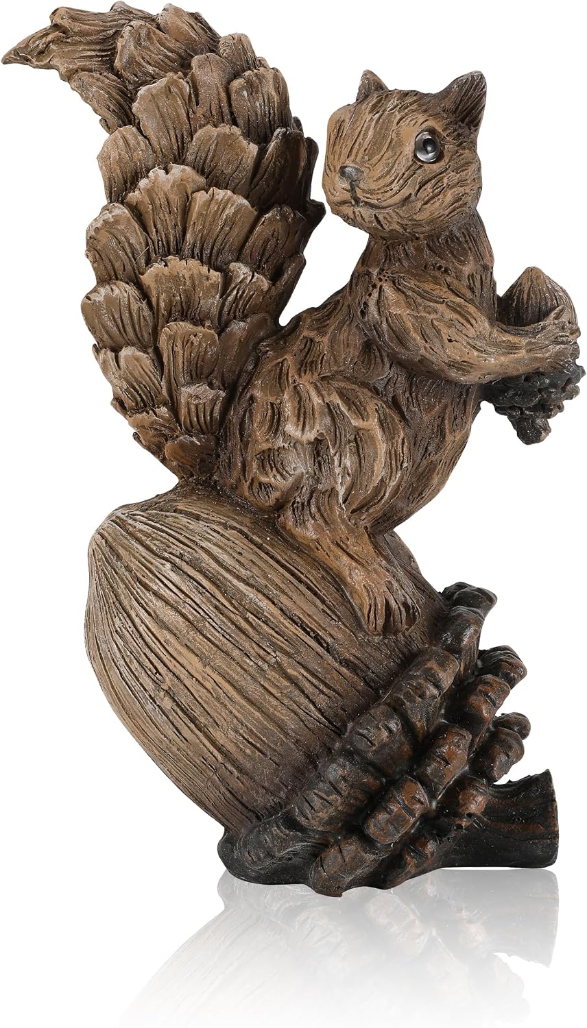 Figura ardilla resina hecha a mano 8pulg decoración estación
