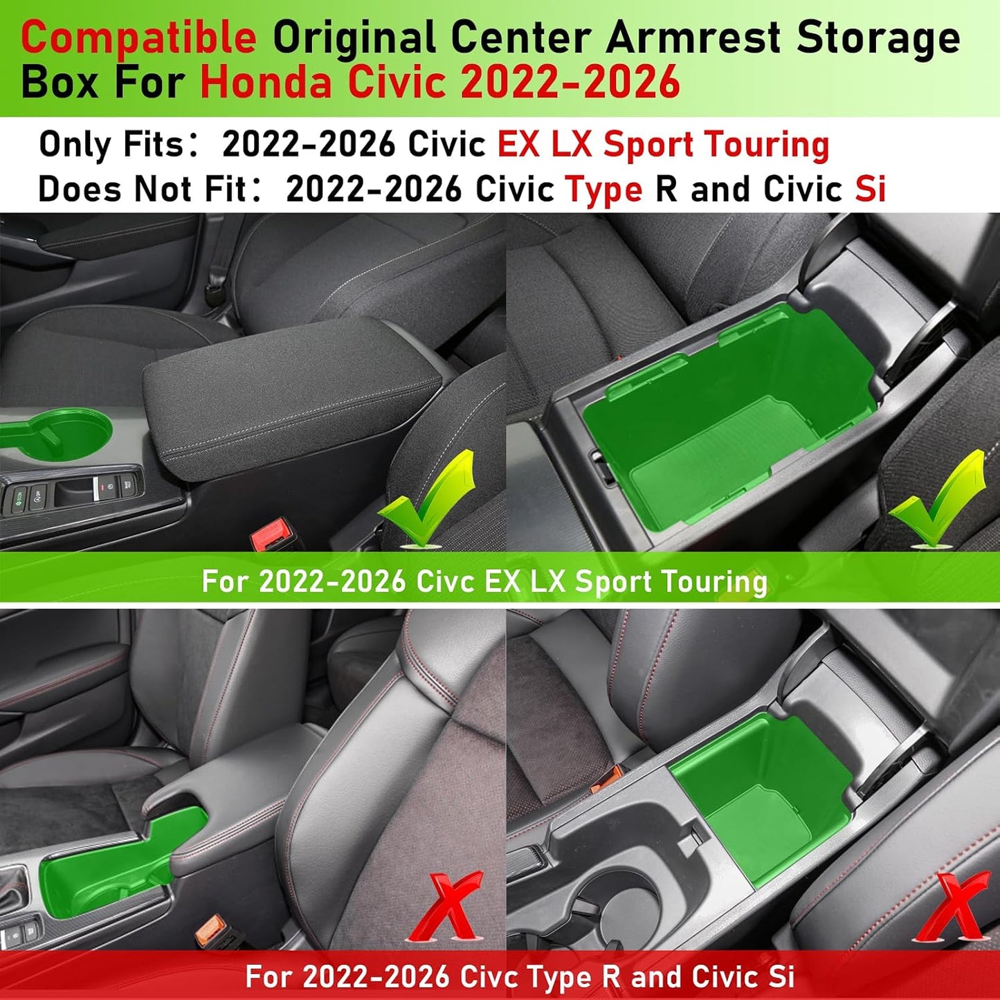 Bandeja consola central Honda Civic EX LX Sport 2022-2026