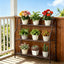 Soporte plantas 3 niveles metal para esquinas bronce