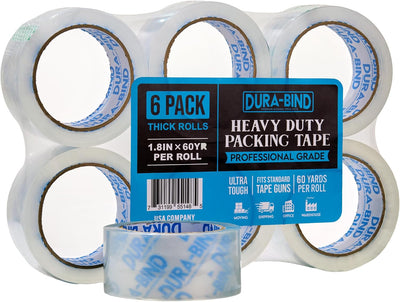 Cinta embalaje resistente 6 rollos 60yd x2pulg transparente