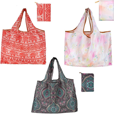 Juego de 3 bolsas plegables extra grandes de 22 x 15 pulgadas con capacidad para 44 libras