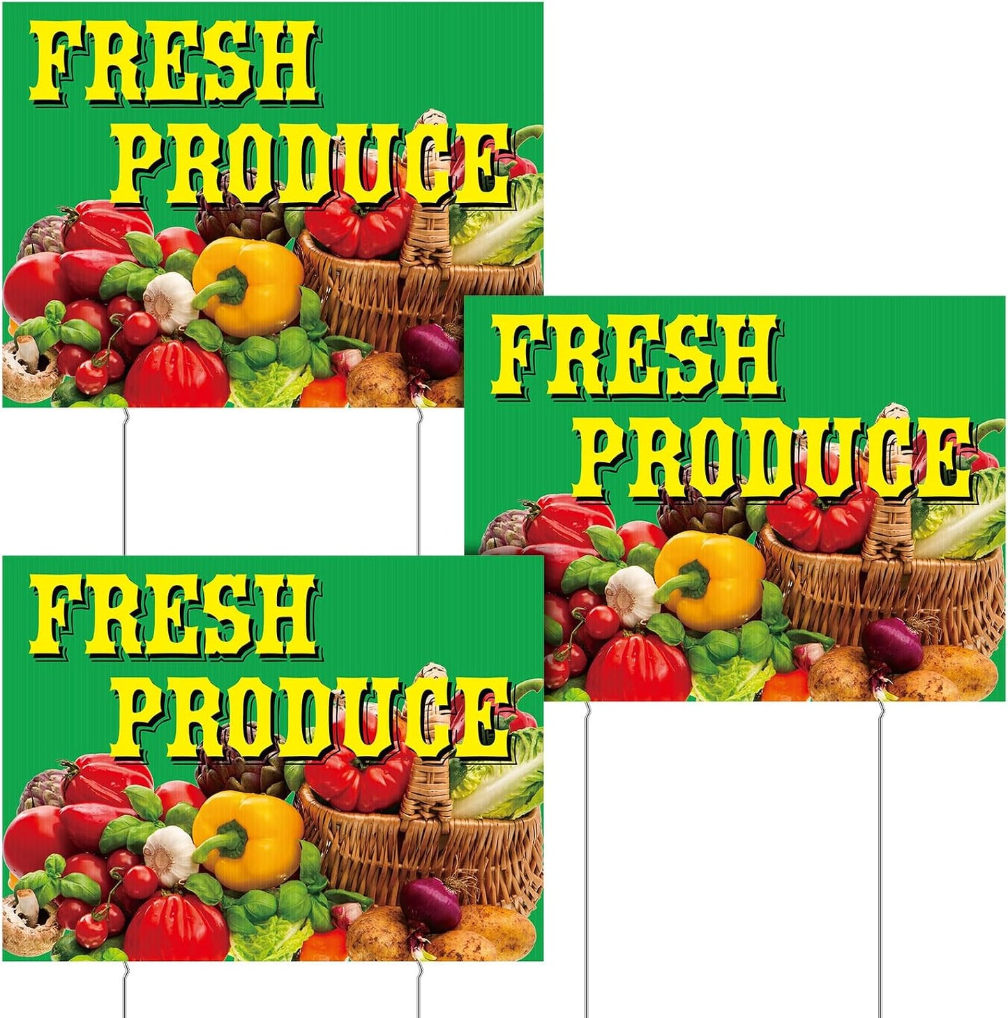 Letrero plástico corrugado 12x16" 3 Pzas para eventos