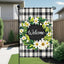 Bandera jardín 12x18pulg cuadrícula blanca y negra
