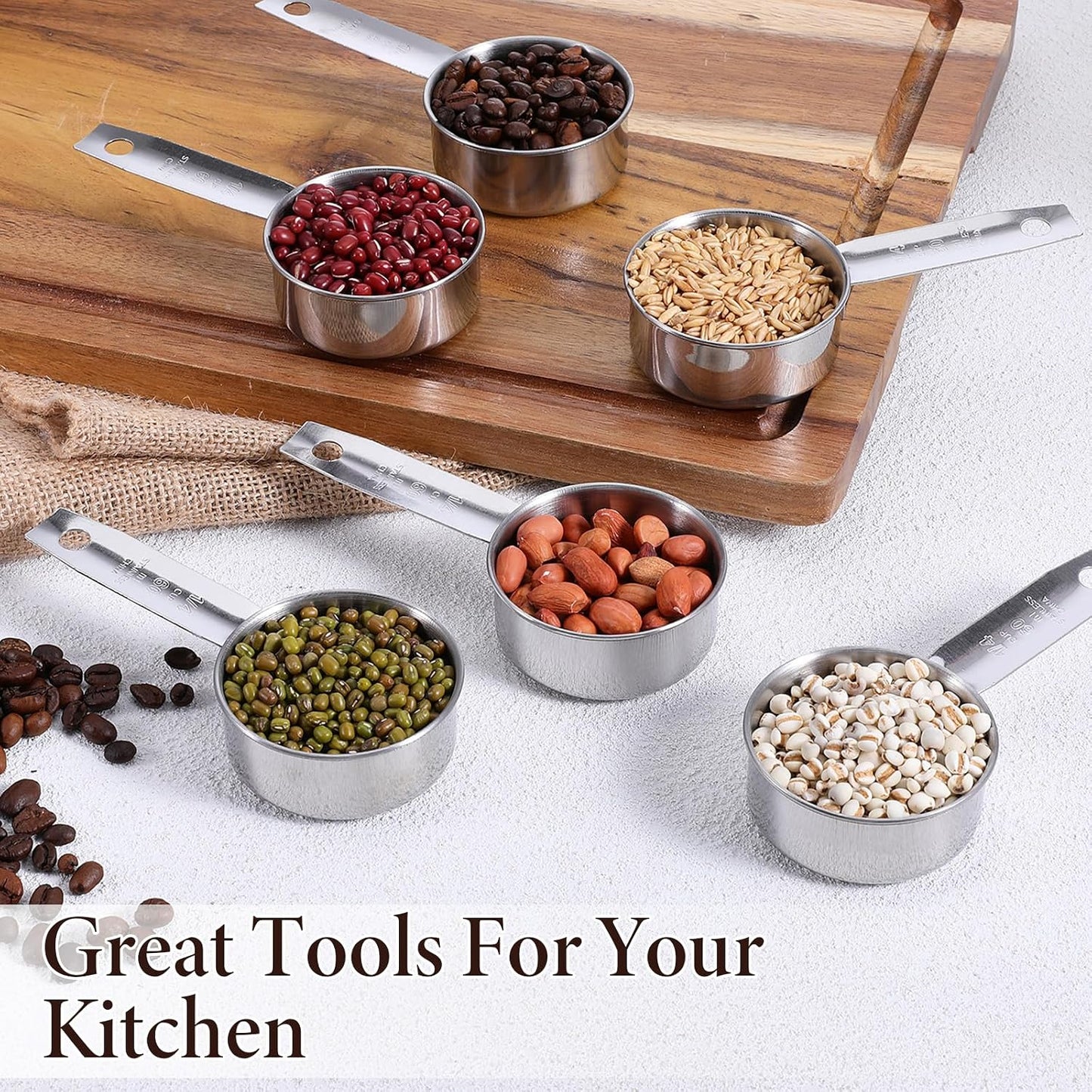 10 Cucharas Medidoras Acero Inox 2oz con Asas Ergonómicas