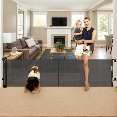 Puerta retráctil para perros 28x100pulg ancha seguridad