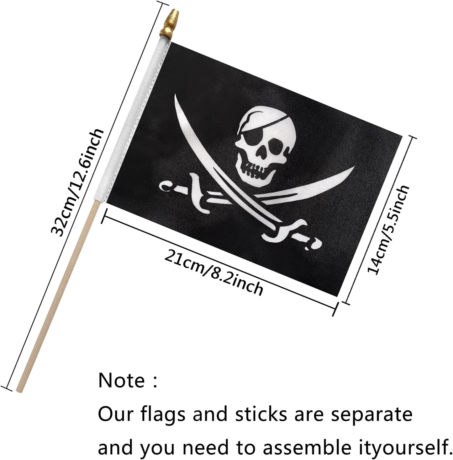 Banderas de mano 5x8pulg pack 12