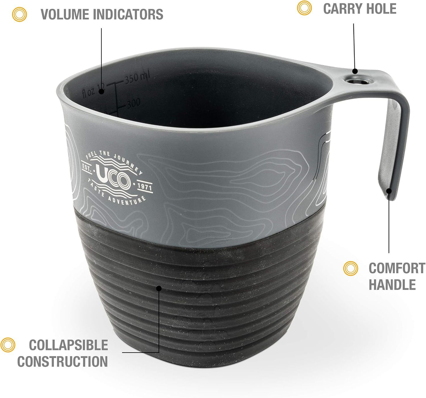 Taza plegable camping 12oz set 2