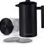Cafetera prensa francesa acero inox 50oz doble pared 4 niveles negro