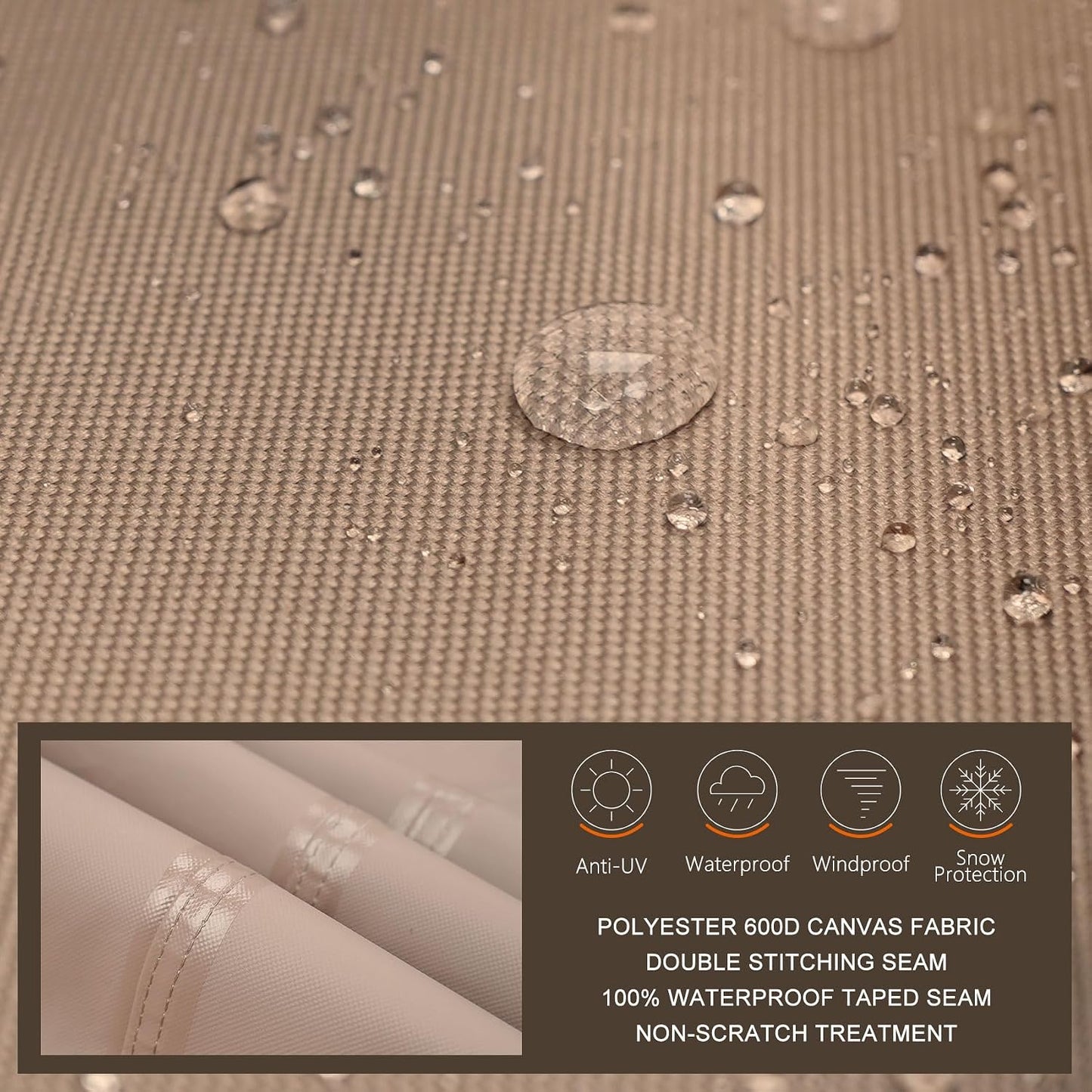 Funda apilable silla patio impermeable 26x34x45pulg 2uds