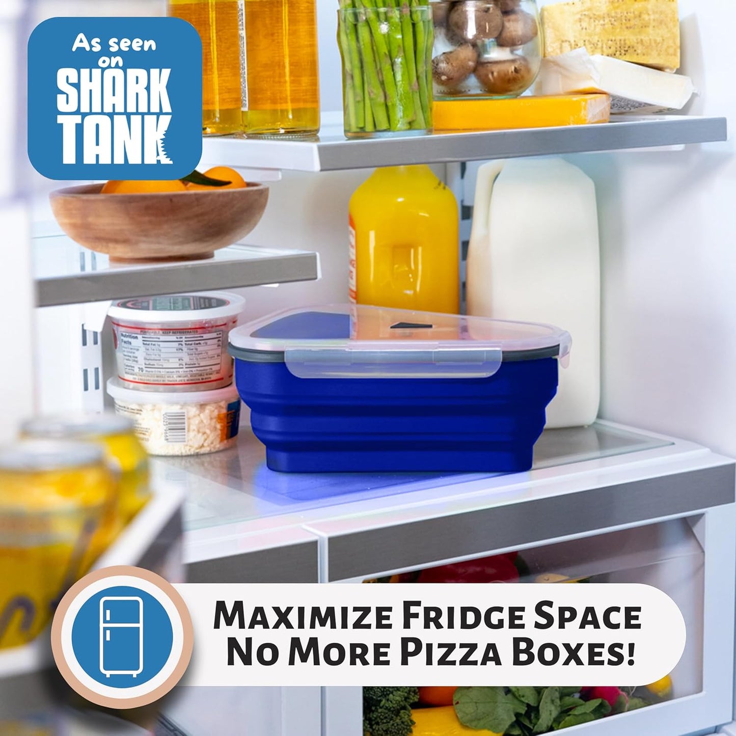 Contenedor pizza reutiliz. 5 bandejas ajustables sin BPA