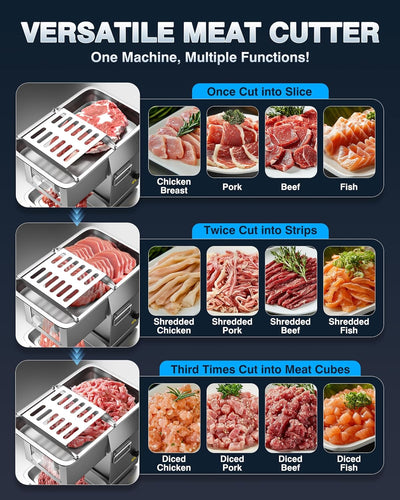 Máquina cortadora carne eléctrica acero inox 1100 lb/h