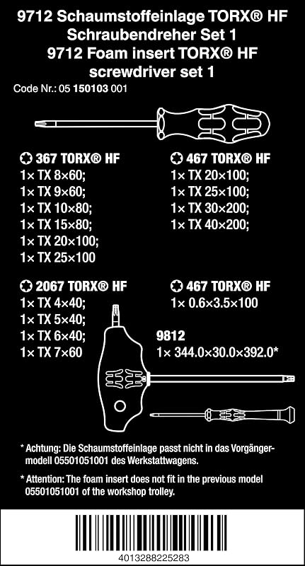 Set 14 Pzas Destornilladores TORX HF 1