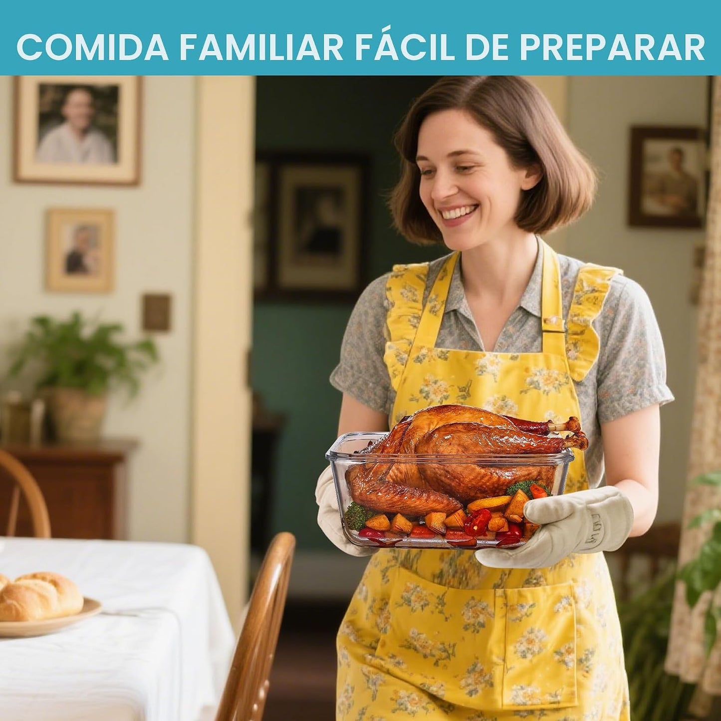 Recipientes vidrio 122oz con tapa hermética