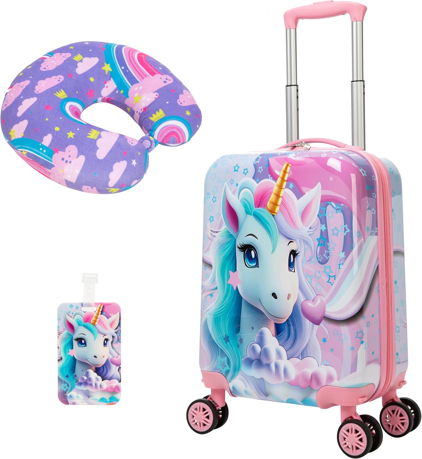 Set 2 maletas rígidas 16pulg para niños con ruedas