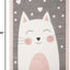 Alfombra área 5'3"x7'6" diseño gato color rosa y gris no