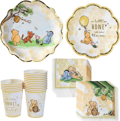 Juego platos vasos servilletas Winnie 78pzas baby shower