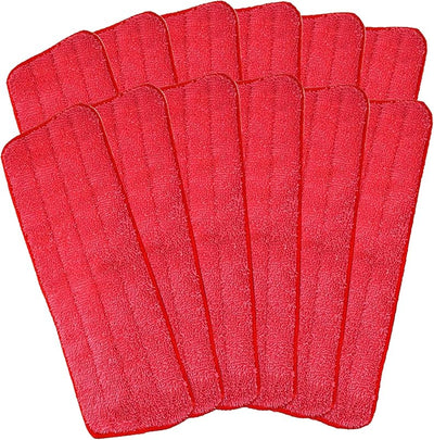 Almohadillas microfibra trapeador 18x6pulg reutilizables 12 rojo