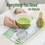 Juego batidor matcha 7 pzas cerámica verde cuenco 16.2oz
