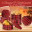 6 Latas Metal Redondas 7pulg para Galletas Regalo Rojo Negro