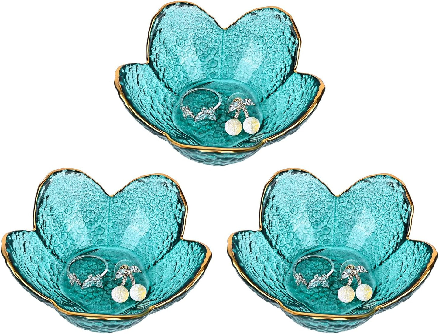 Bandeja cristal soporte joyas decoración mesita noche verde