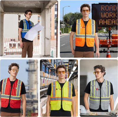Chaleco seguridad alta visibilidad con bolsillos