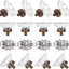 Pack 16 pomos cristal bronce envejecido para cajones