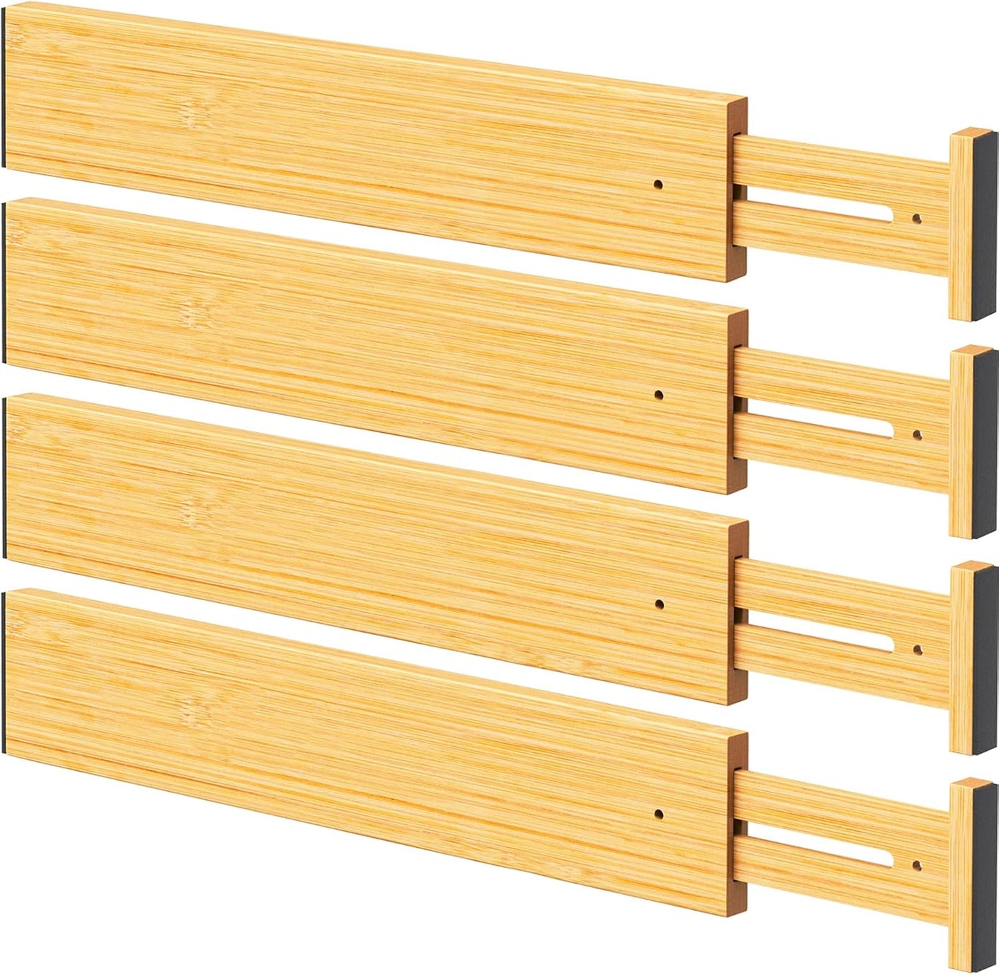 Separadores cajones bambú ajustables 17-22pulg pack 4