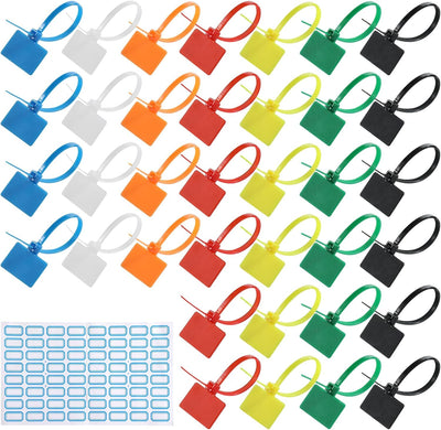 100 Pzas Bridas Multicolor Cables Con Etiquetas