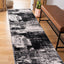 Alfombra pasillo 2x7ft diseño abstracto moderno negro