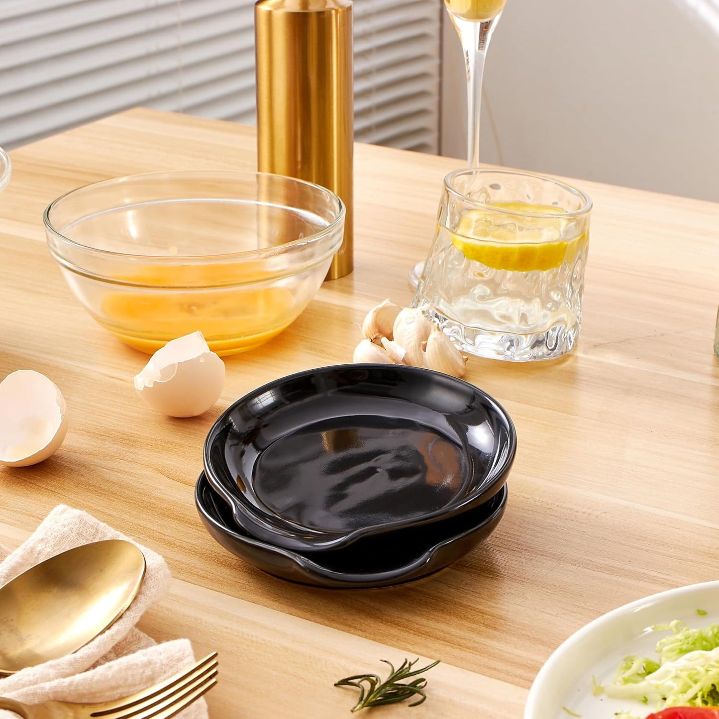 Soporte cerámica para cuchara encimera cocina resistente