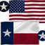 Bandera Texas y EE.UU. nailon 210D ojales latón 3x5pulg