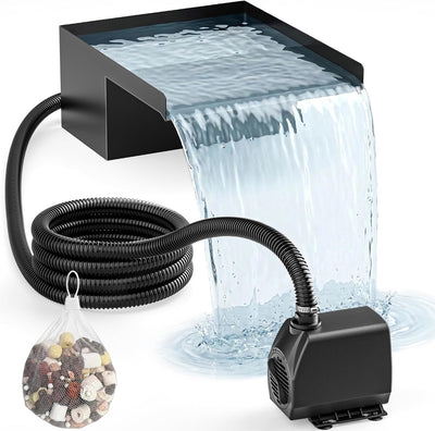 Kit cascada estanque 8pulg bomba 660GPH acero inox 304