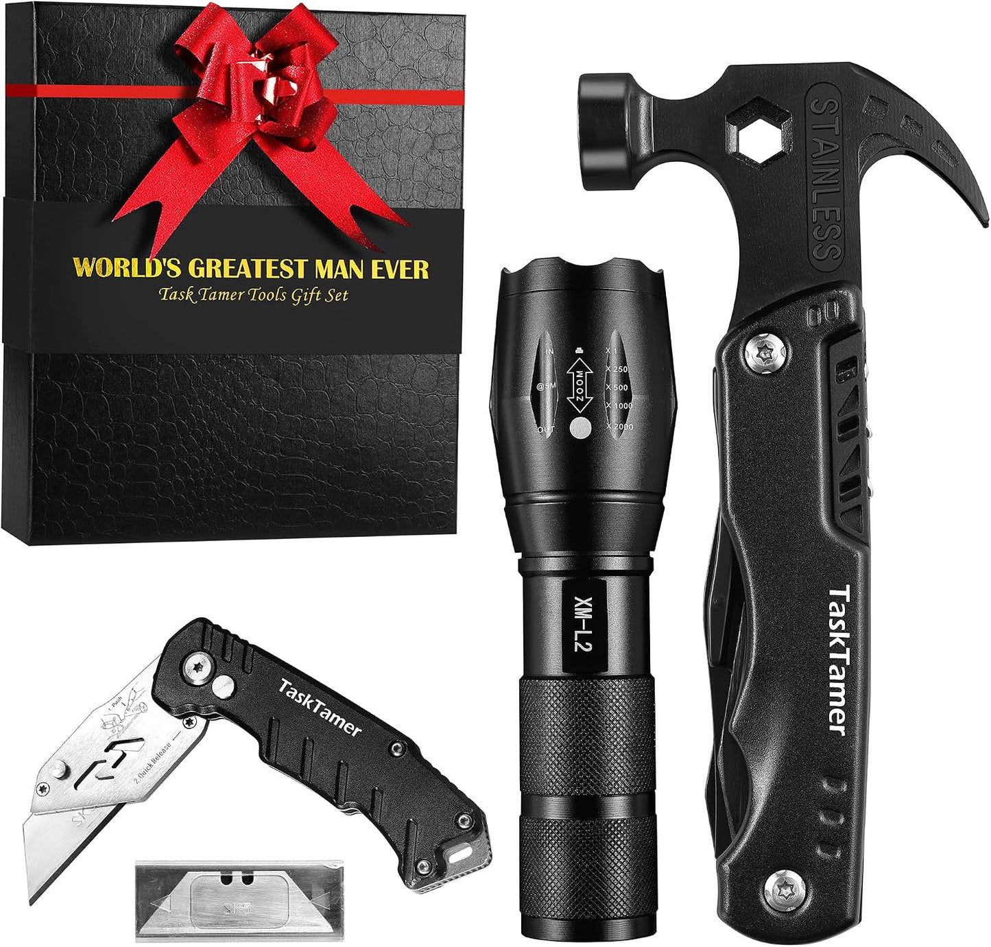 Multiherramientas EDC con martillo, cuchillo y linterna