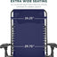 Silla reclinable patio plegable con portavasos cojín azul