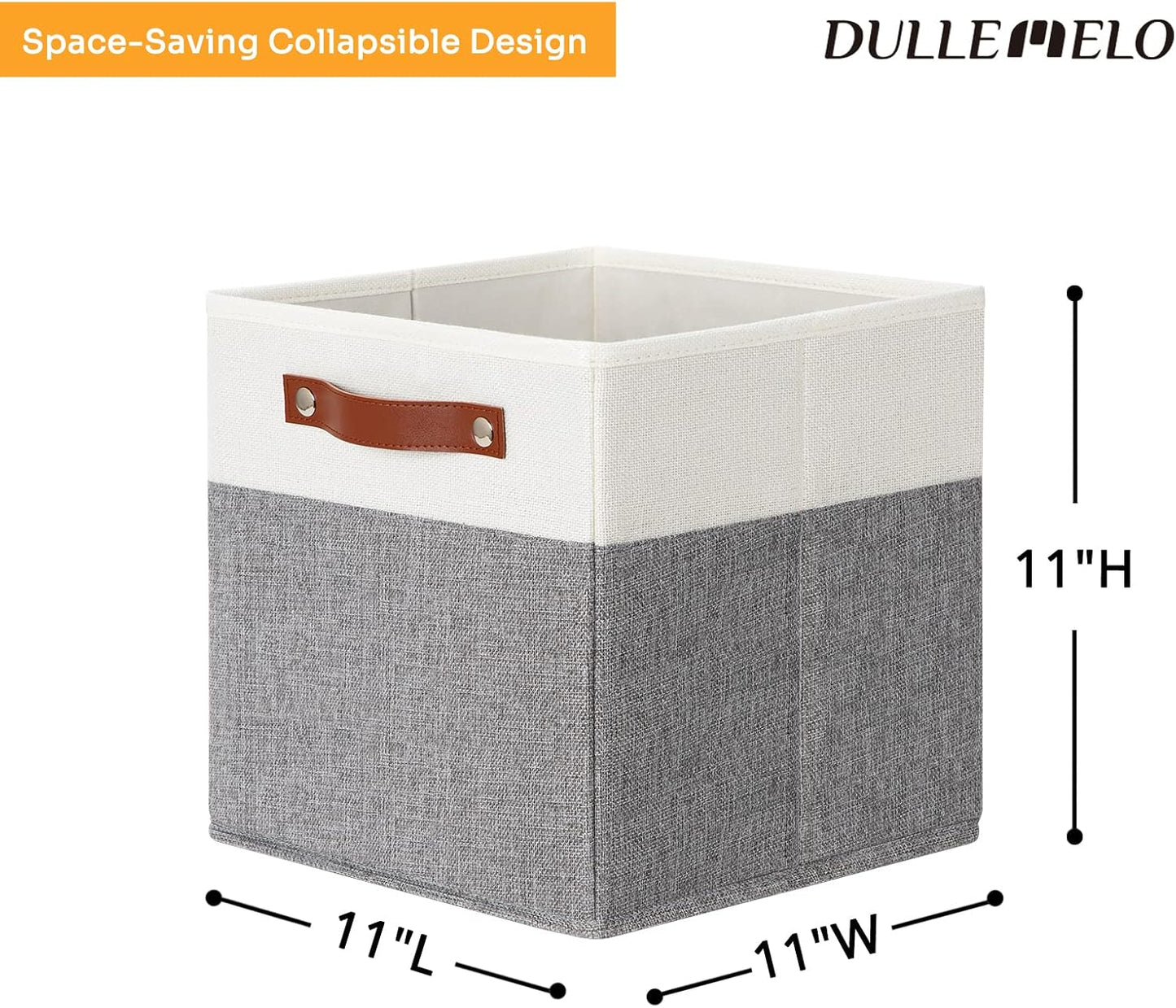 Cubos plegables tela 11x11 con asas para organización