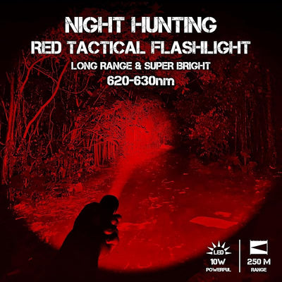 Linterna caza roja 273yd luz táctica 10W modo único