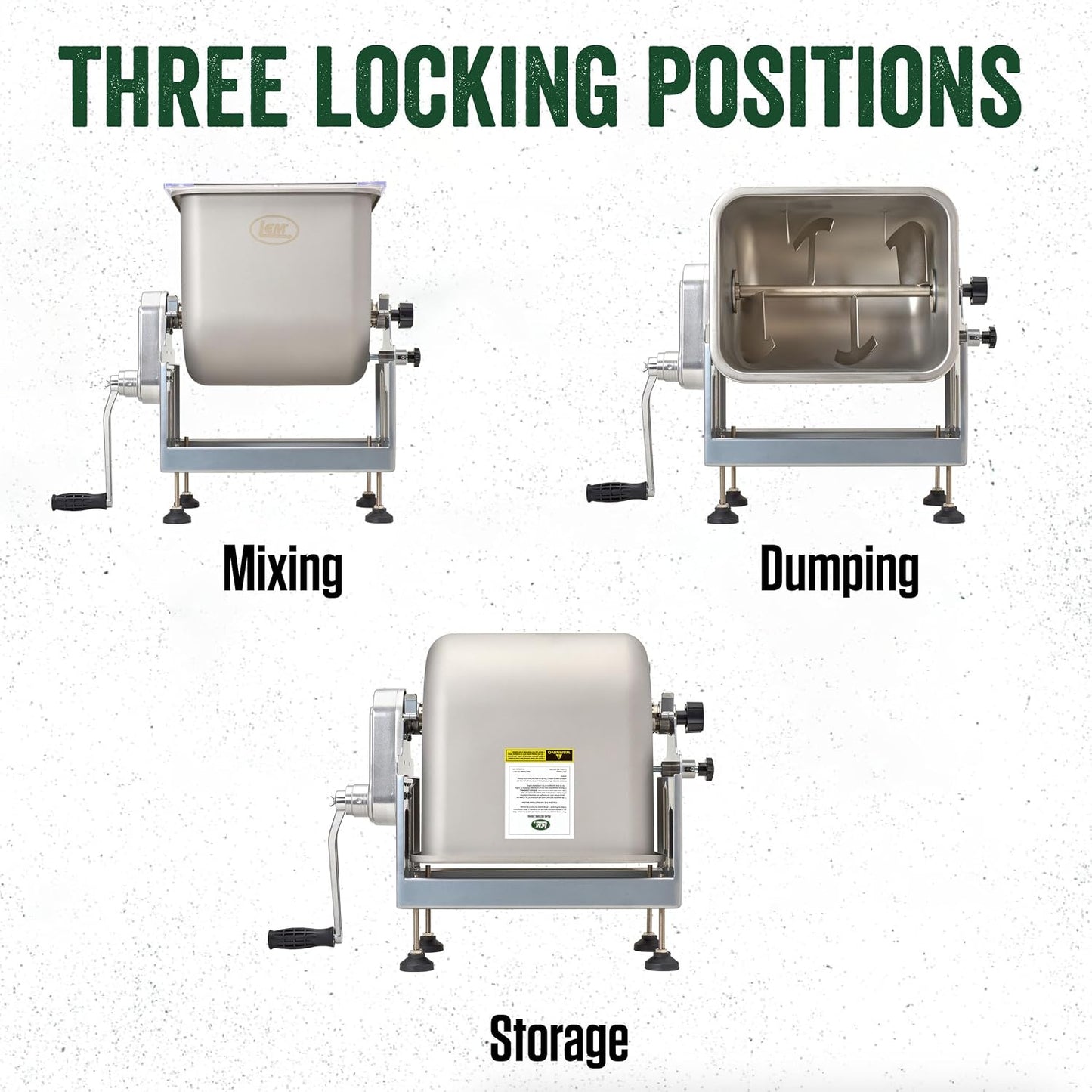 Mezclador carne acero inox inclinable 25lb
