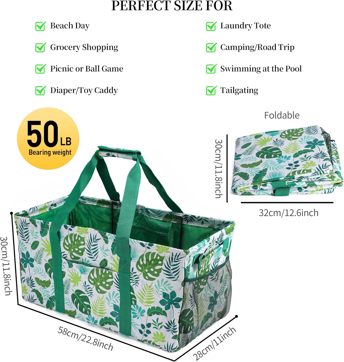 Bolsa mano extra grande tela Oxford reforzada con asas