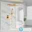 Set grifo ducha dorado sistema lluvia manijas pared