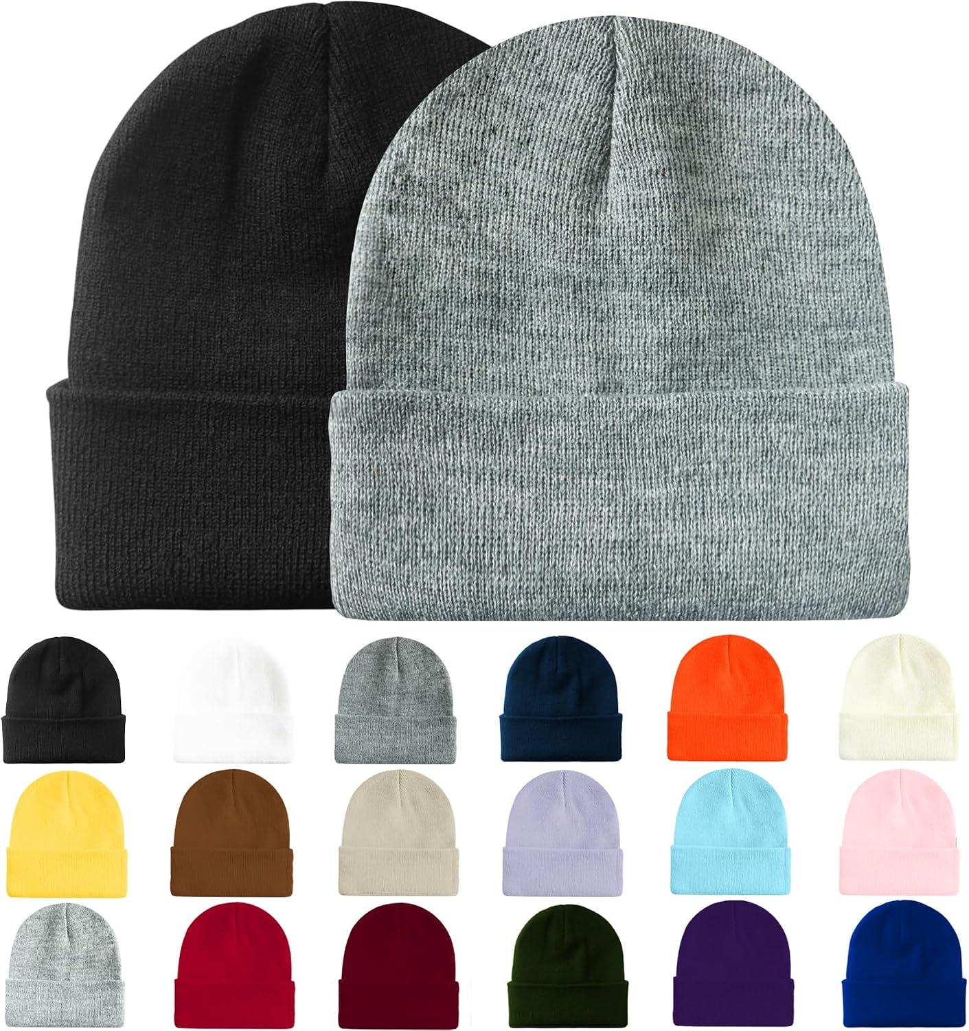 Beanie unisex tejido cuello elástico para invierno