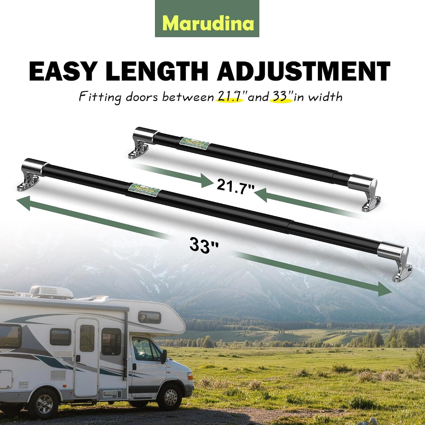 Barra agarre ajustable aluminio camper 21.7-33"
