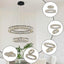 Candelabro cristal 2 niveles lámpara led negra sala comedor