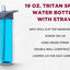 Set 6 Botellas Deportivas con Pajilla 19oz Azul
