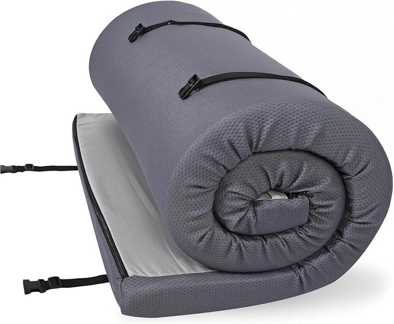 Colchón espuma visco 4x30x75pulg funda resistente camping