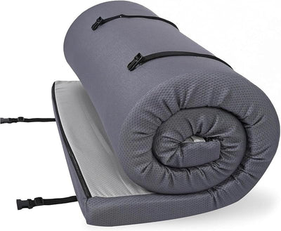 Colchón espuma visco 4x30x75pulg funda resistente camping