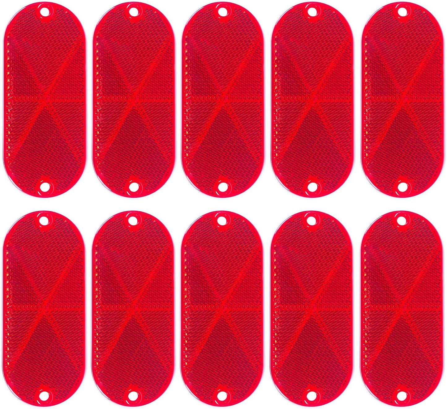 10 Reflectores Rojos 4.5" DOT Postes Puerta