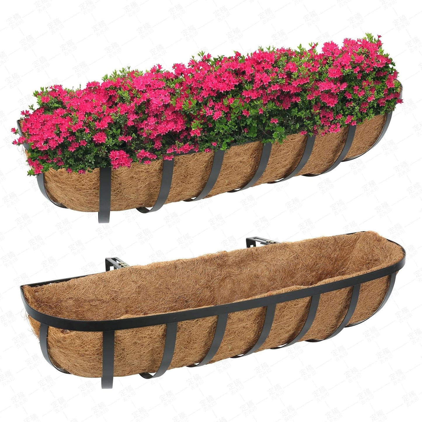 2 Cajas Ventana 30pulg con Soportes Ajustables para Balcón