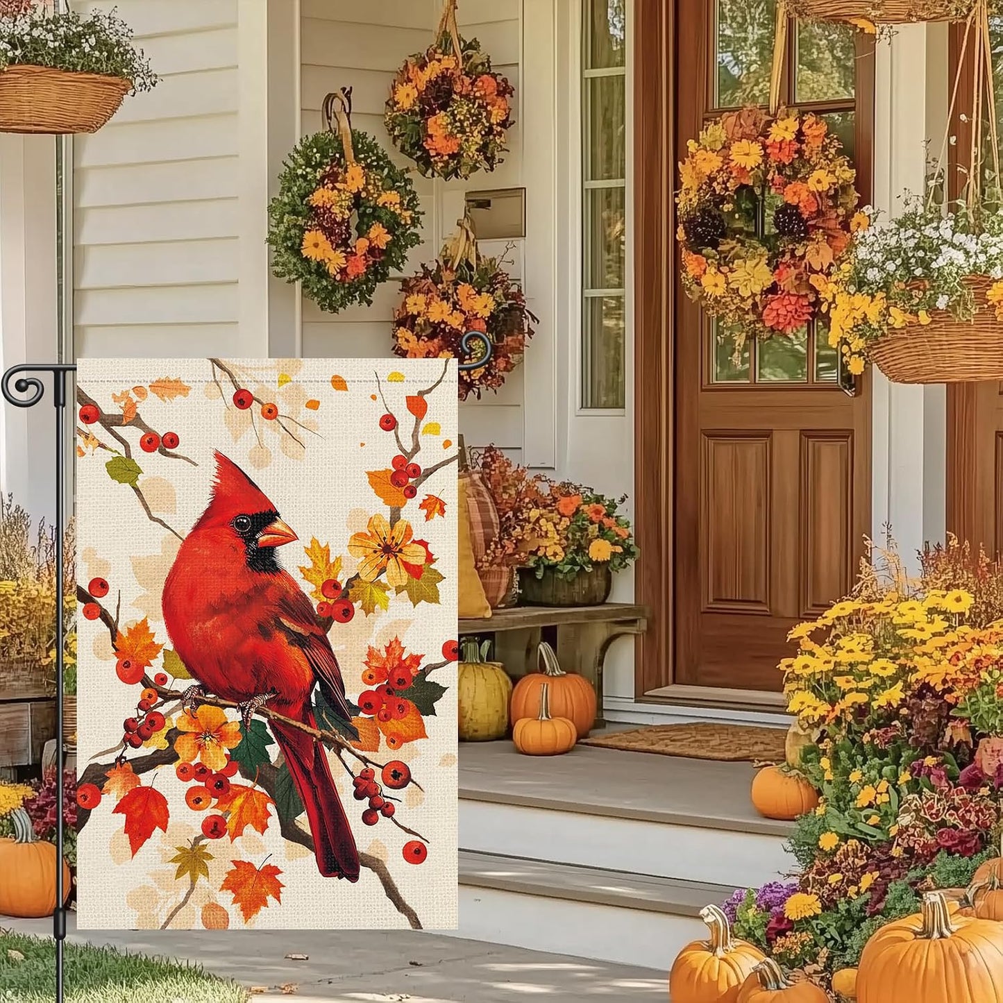 Bandera jardín otoño arce 12x18pulg doble cara