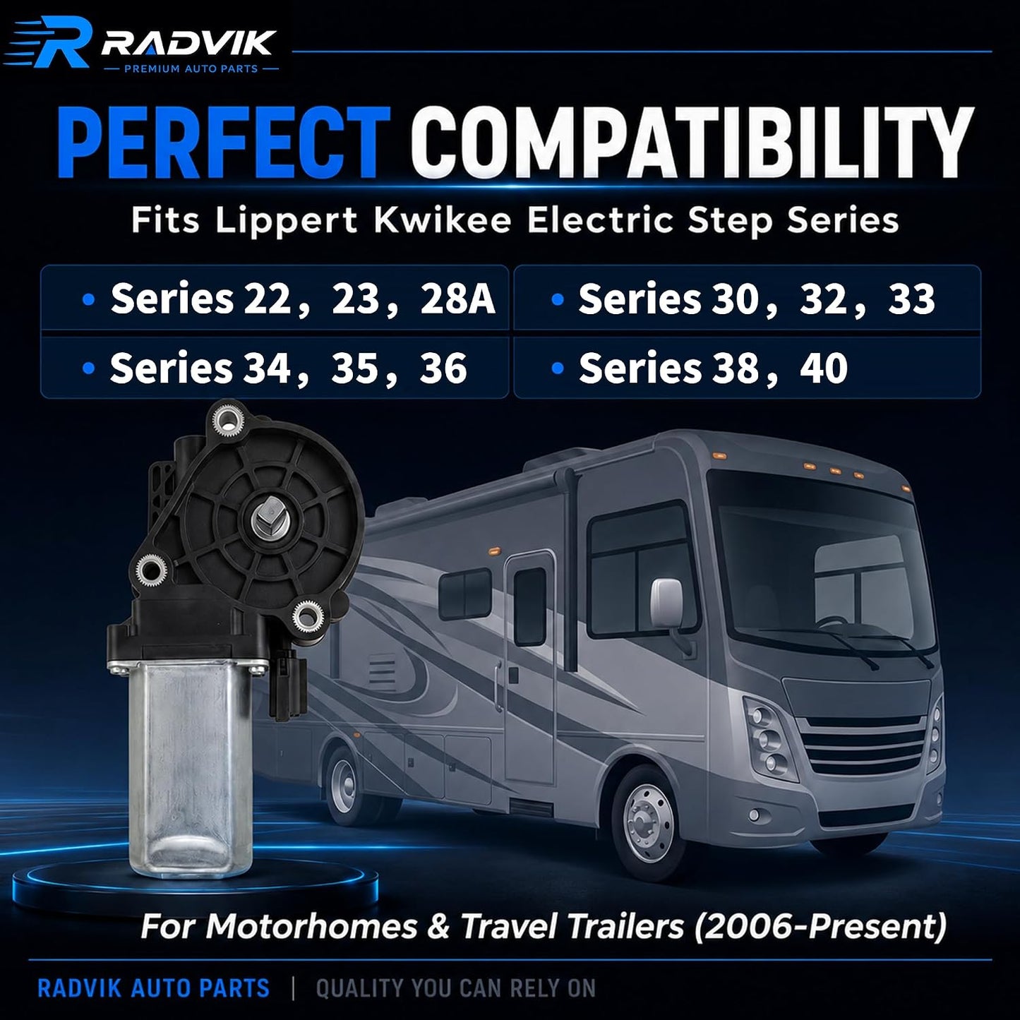 Motor paso RV comp Kwikee Lippert 22-41 12V CC